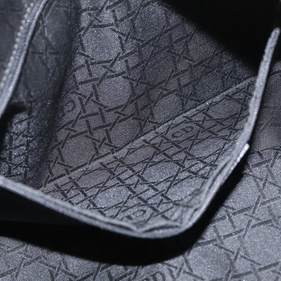 Christian Dior Maris Pearl Tote Bag Nylon Black Silver Auth bs35409
