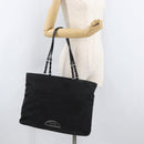 Christian Dior Maris Pearl Tote Bag Nylon Black Silver Auth bs35409-23