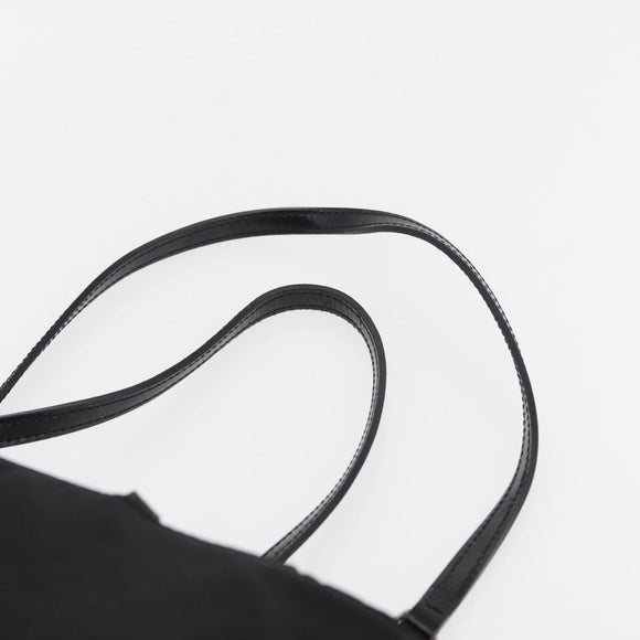 Christian Dior Maris Pearl Tote Bag Nylon Black Silver Auth bs35409