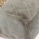 PRADA Ketten-Schultertasche Wildleder Grau Gold Authentisch bs35411-9