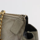 PRADA Ketten-Schultertasche Wildleder Grau Gold Authentisch bs35411-10