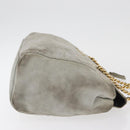 PRADA Ketten-Schultertasche Wildleder Grau Gold Authentisch bs35411-3
