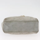 PRADA Ketten-Schultertasche Wildleder Grau Gold Authentisch bs35411-5