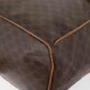 CELINE Macadam Canvas Backpack PVC Leather Brown Gold Auth bs35412-15