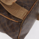 CELINE Macadam Canvas Backpack PVC Leather Brown Gold Auth bs35412-16
