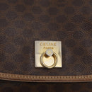 CELINE Macadam Canvas Backpack PVC Leather Brown Gold Auth bs35412-19
