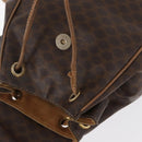 CELINE Macadam Canvas Backpack PVC Leather Brown Gold Auth bs35412-21