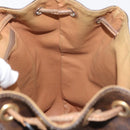 CELINE Macadam Canvas Backpack PVC Leather Brown Gold Auth bs35412-24