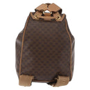 CELINE Macadam Canvas Backpack PVC Leather Brown Gold Auth bs35412-3