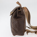 CELINE Macadam Canvas Backpack PVC Leather Brown Gold Auth bs35412-4