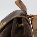 CELINE Macadam Canvas Backpack PVC Leather Brown Gold Auth bs35412-5