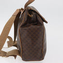 CELINE Macadam Canvas Backpack PVC Leather Brown Gold Auth bs35412-6