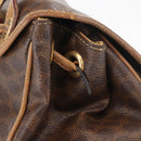 CELINE Macadam Canvas Backpack PVC Leather Brown Gold Auth bs35412-7