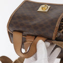 CELINE Macadam Canvas Backpack PVC Leather Brown Gold Auth bs35412-8