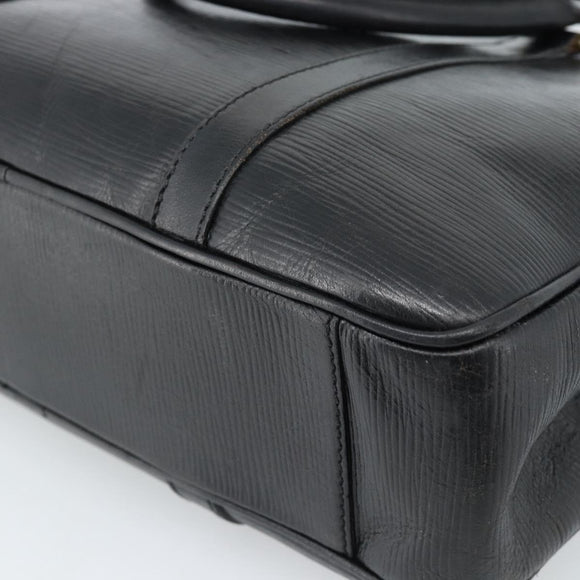 FENDI Hand Bag Leather Black Gold Auth bs35415
