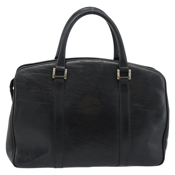 FENDI Hand Bag Leather Black Gold Auth bs35415