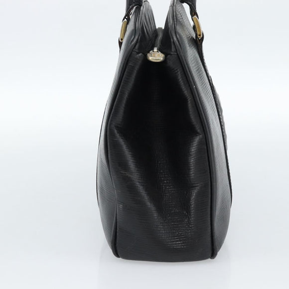FENDI Hand Bag Leather Black Gold Auth bs35415