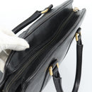FENDI Hand Bag Leather Black Gold Auth bs35415-6