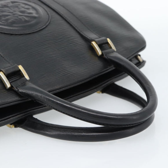 FENDI Hand Bag Leather Black Gold Auth bs35415