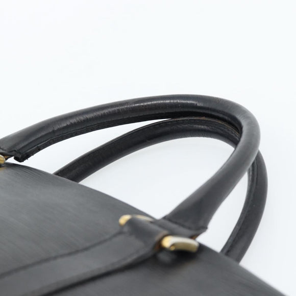 FENDI Hand Bag Leather Black Gold Auth bs35415
