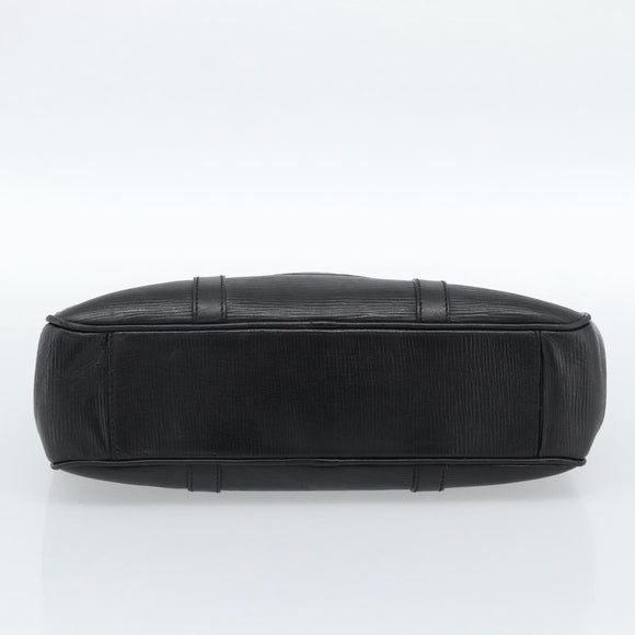 FENDI Hand Bag Leather Black Gold Auth bs35415