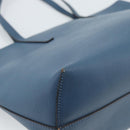 FENDI Tote Bag Leather Blue Silver Auth bs35416-10