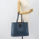 FENDI Tote Bag Leather Blue Silver Auth bs35416-23
