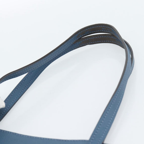 FENDI Tote Bag Leather Blue Silver Auth bs35416