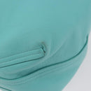 TIFFANY&Co. Tote Bag Leather Turquoise Blue Silver Auth bs35417A-14