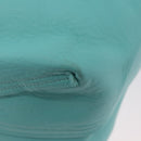 TIFFANY&Co. Tote Bag Leather Turquoise Blue Silver Auth bs35417A-16