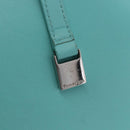 TIFFANY&Co. Tote Bag Leather Turquoise Blue Silver Auth bs35417A-10