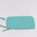 TIFFANY&Co. Tote Bag Leather Turquoise Blue Silver Auth bs35417A-19