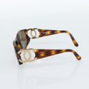 CHANEL Tortoise Pattern Sunglasses Plastic Brown Gold CC Auth bs35421-5