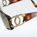 CHANEL Tortoise Pattern Sunglasses Plastic Brown Gold CC Auth bs35421-6
