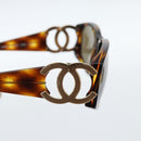 CHANEL Tortoise Pattern Sunglasses Plastic Brown Gold CC Auth bs35421-7