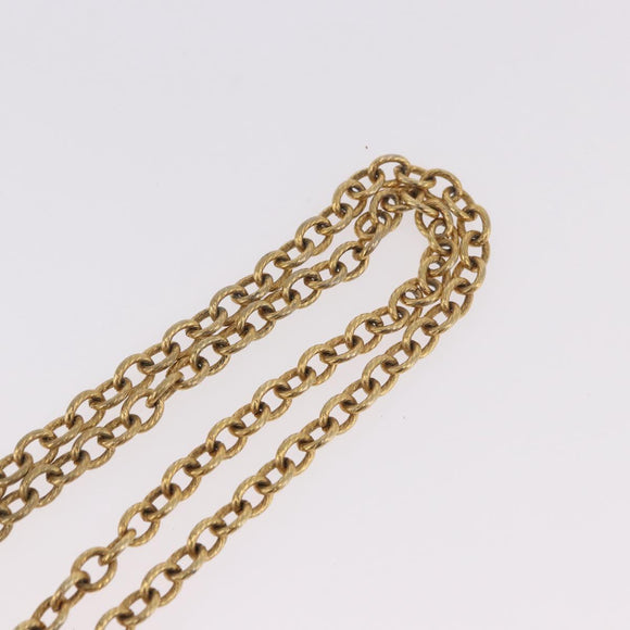 CHANEL Necklace Metal Gold Tone CC Auth bs35422A