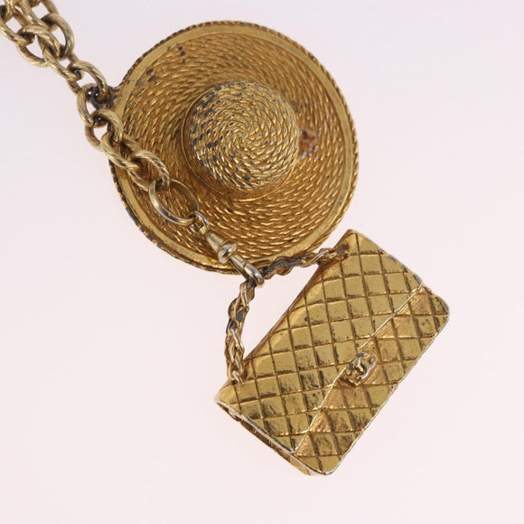 CHANEL Necklace Metal Gold Tone CC Auth bs35422A