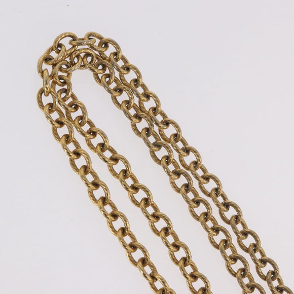 CHANEL Necklace Metal Gold Tone CC Auth bs35422A