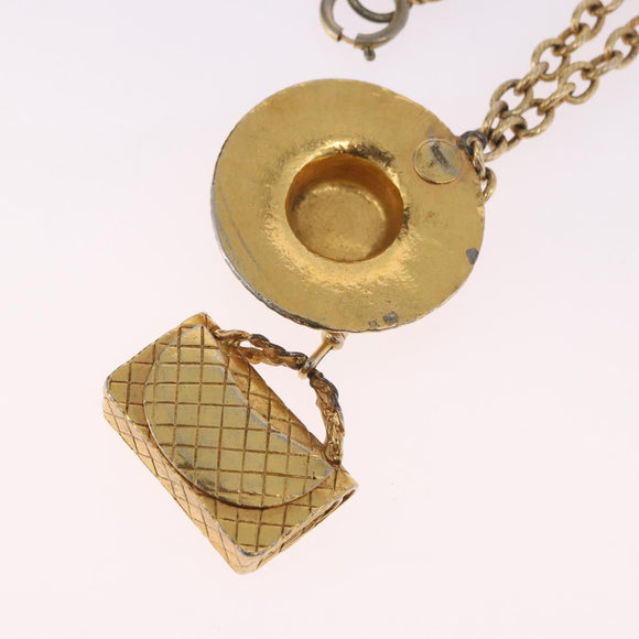 CHANEL Necklace Metal Gold Tone CC Auth bs35422A