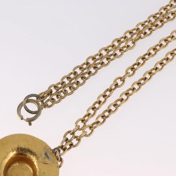 CHANEL Necklace Metal Gold Tone CC Auth bs35422A
