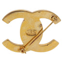 CHANEL Brooch Metal Gold Tone CC Auth bs35423M-3
