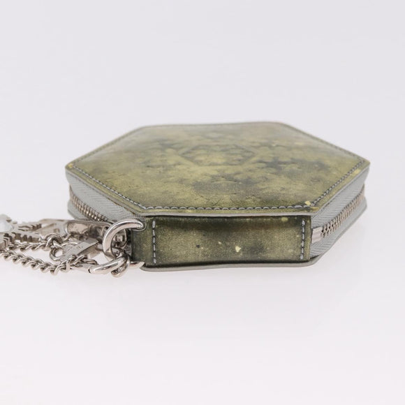 LOUIS VUITTON Vernis Porte Monnaie Flocon Purse Silver M58218 Auth bs35424