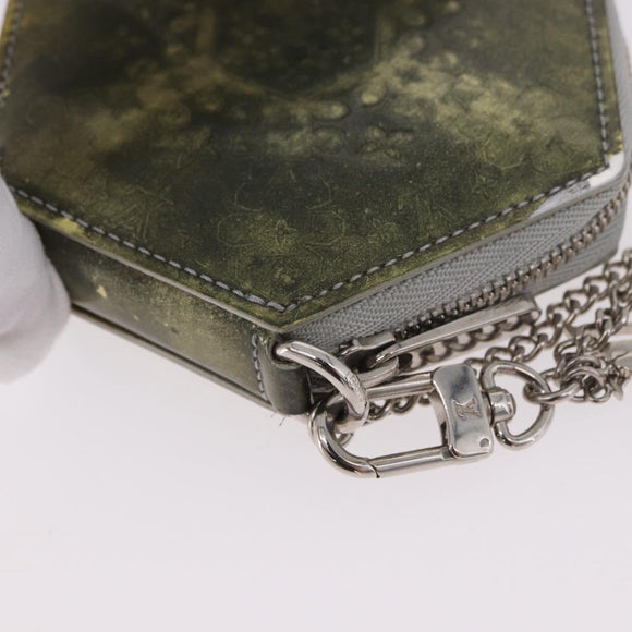 LOUIS VUITTON Vernis Porte Monnaie Flocon Purse Silver M58218 Auth bs35424