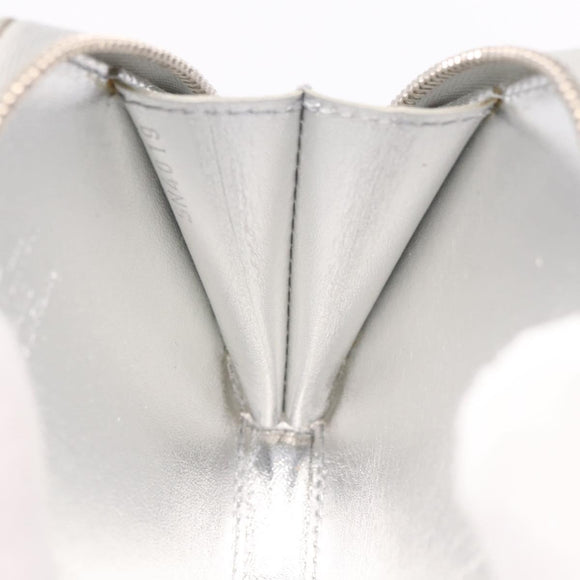 LOUIS VUITTON Vernis Porte Monnaie Flocon Purse Silver M58218 Auth bs35424
