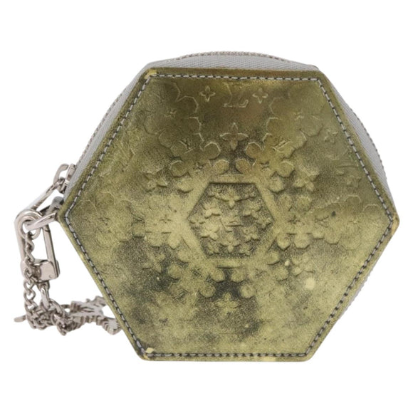 LOUIS VUITTON Vernis Porte Monnaie Flocon Purse Silver M58218 Auth bs35424