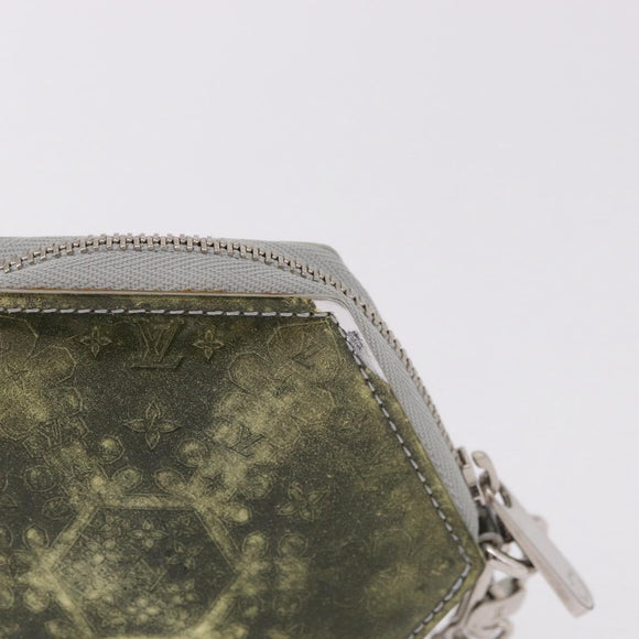 LOUIS VUITTON Vernis Porte Monnaie Flocon Purse Silver M58218 Auth bs35424