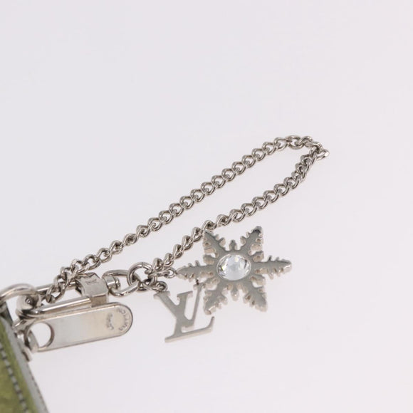 LOUIS VUITTON Vernis Porte Monnaie Flocon Purse Silver M58218 Auth bs35424