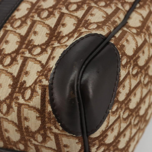 Christian Dior Trotter Canvas Hand Bag Brown Gold Auth bs35427A