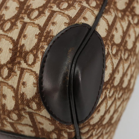 Christian Dior Trotter Canvas Hand Bag Brown Gold Auth bs35427A