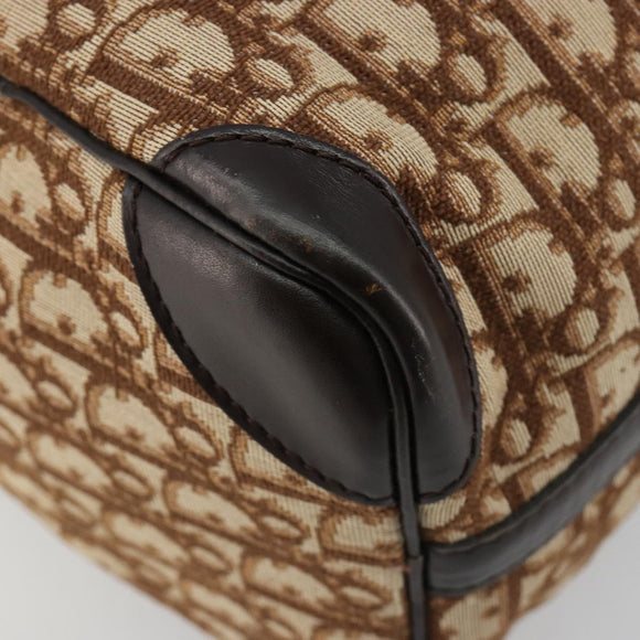 Christian Dior Trotter Canvas Hand Bag Brown Gold Auth bs35427A